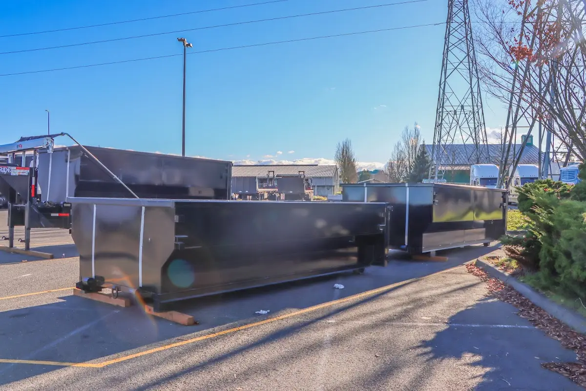 Roll-off dumpster ready for waste disposal at job site for Construction Dumpster Rental in West Slope